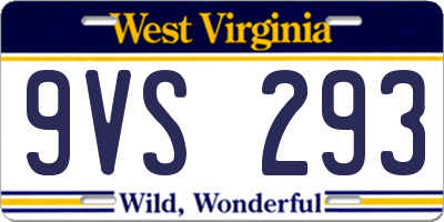 WV license plate 9VS293