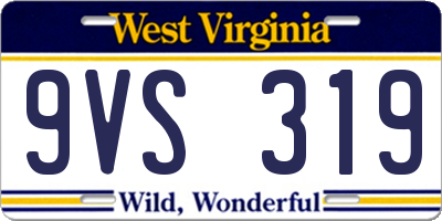 WV license plate 9VS319