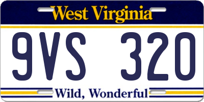 WV license plate 9VS320