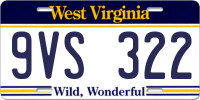 WV license plate 9VS322