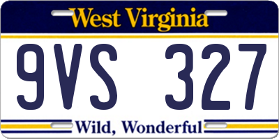 WV license plate 9VS327