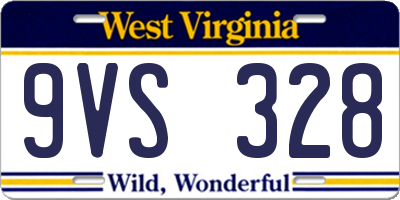 WV license plate 9VS328