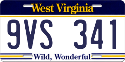 WV license plate 9VS341