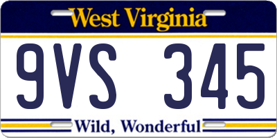 WV license plate 9VS345