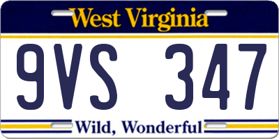 WV license plate 9VS347