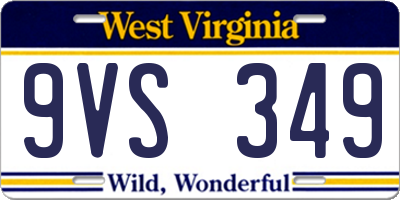 WV license plate 9VS349