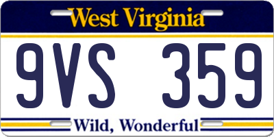 WV license plate 9VS359