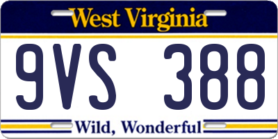 WV license plate 9VS388