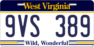 WV license plate 9VS389
