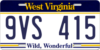 WV license plate 9VS415