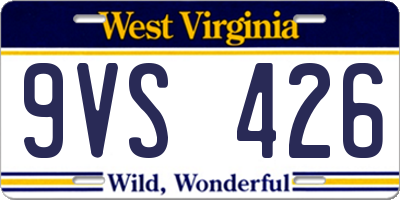 WV license plate 9VS426