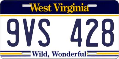 WV license plate 9VS428