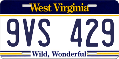 WV license plate 9VS429