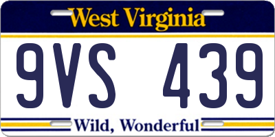 WV license plate 9VS439