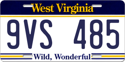 WV license plate 9VS485
