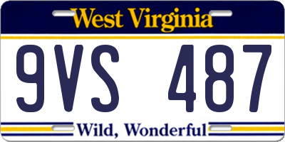 WV license plate 9VS487