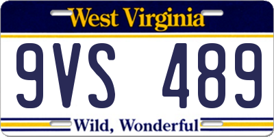 WV license plate 9VS489