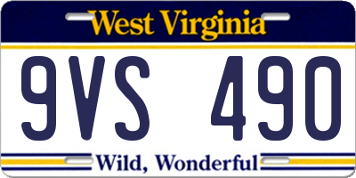 WV license plate 9VS490