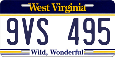 WV license plate 9VS495