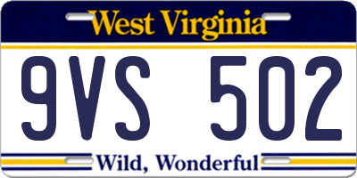 WV license plate 9VS502