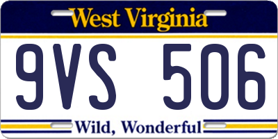 WV license plate 9VS506