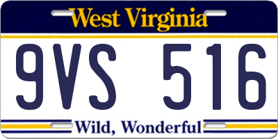 WV license plate 9VS516