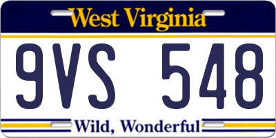 WV license plate 9VS548