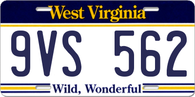 WV license plate 9VS562