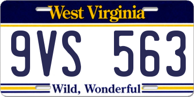 WV license plate 9VS563