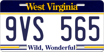 WV license plate 9VS565