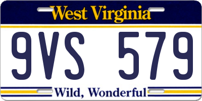 WV license plate 9VS579