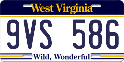 WV license plate 9VS586