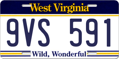 WV license plate 9VS591