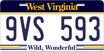 WV license plate 9VS593