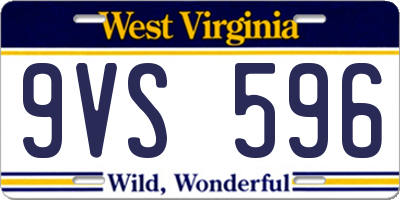 WV license plate 9VS596