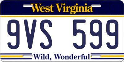 WV license plate 9VS599