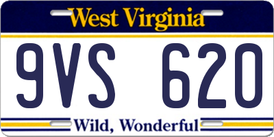 WV license plate 9VS620