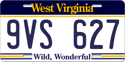 WV license plate 9VS627