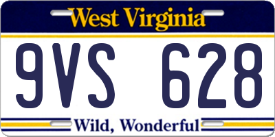 WV license plate 9VS628