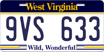 WV license plate 9VS633