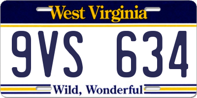 WV license plate 9VS634