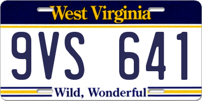 WV license plate 9VS641