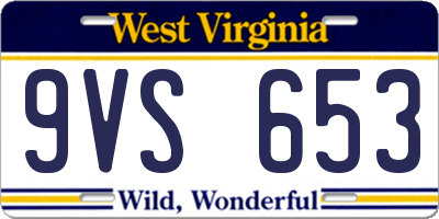 WV license plate 9VS653