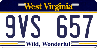 WV license plate 9VS657