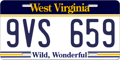 WV license plate 9VS659