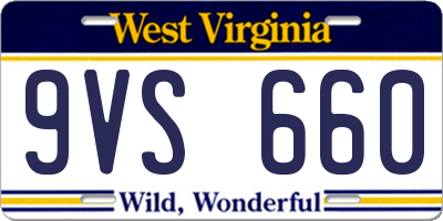 WV license plate 9VS660