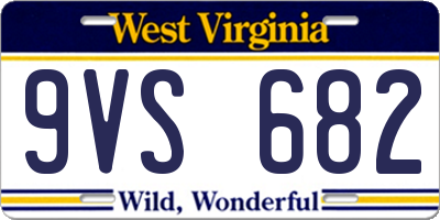 WV license plate 9VS682
