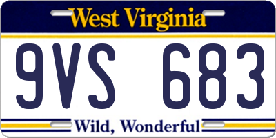 WV license plate 9VS683