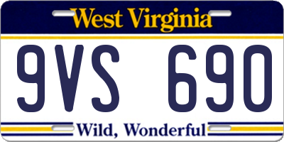 WV license plate 9VS690