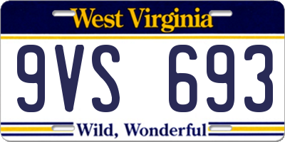 WV license plate 9VS693